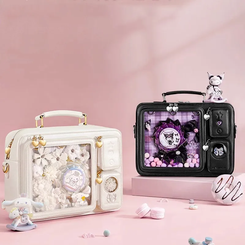 

New Cinnamoroll Tote Bag Kawaii Sanrio Kuromi Cartoon Versatile Women's Shoulder Crossbody Bag Cute Girl's Birthday Gift