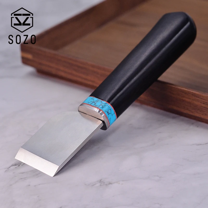 

Профессиональный режущий нож SOZO для кожевенного ремесла с деревянной ручкой, нож для резки «сделай сам», инструмент для заточки, нож для обр...