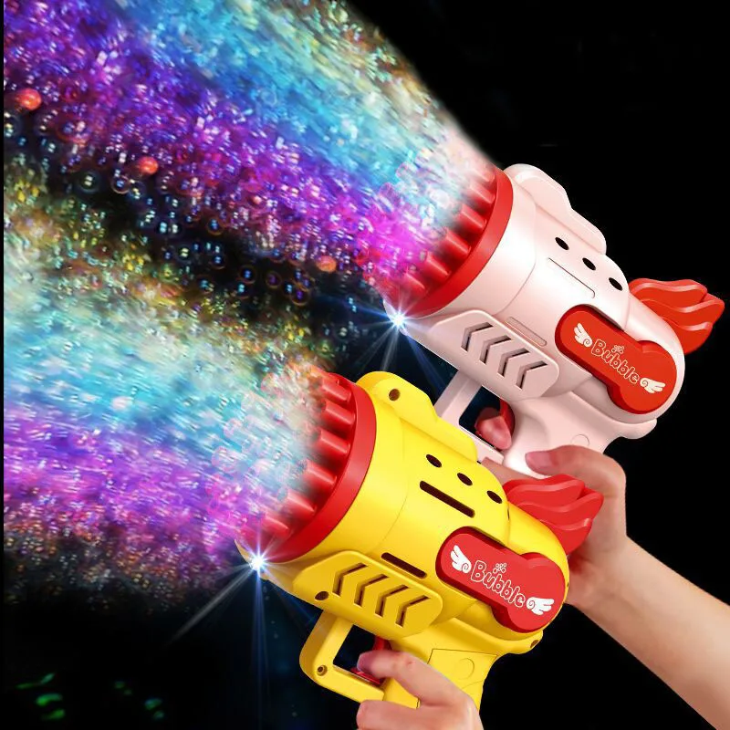 

Bubble Gun Kids Toys Electric Automatic Soap Rocket Bubbles Machine Outdoor Wedding Party Toy LED Light Children Birthday Gifts