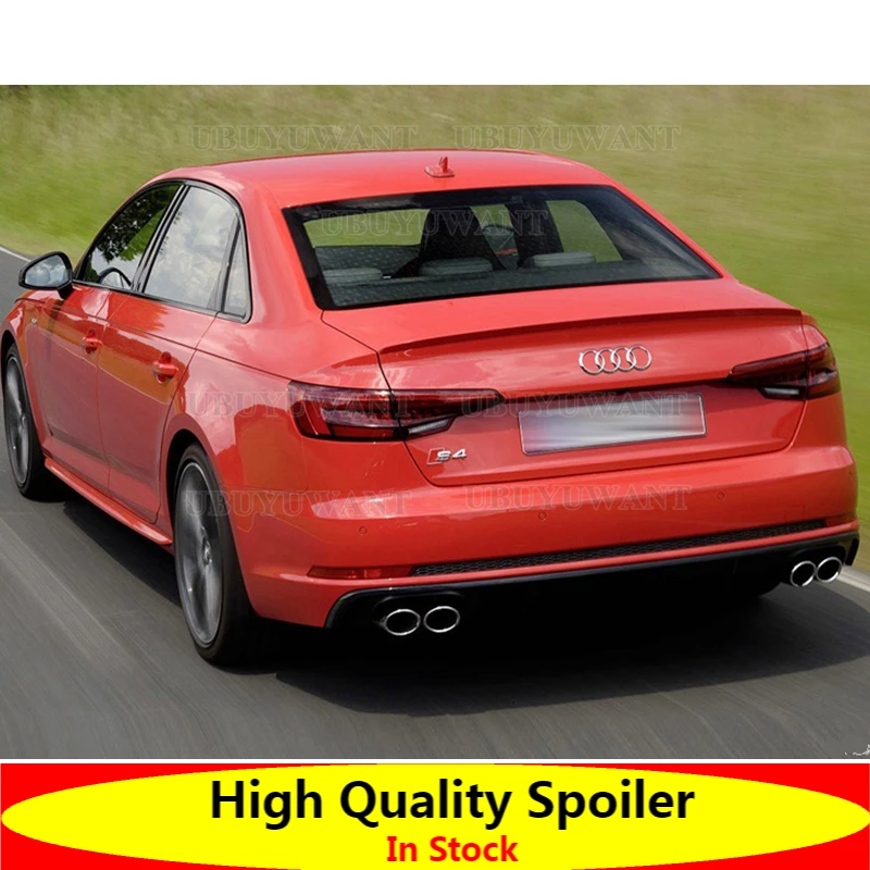 

For Car Spoiler Wing Audi A4 S4 Car Trunk Rear Lip ABS Material Decorative Accessories S4 B9 Color Spoiler 2017 2018 2019