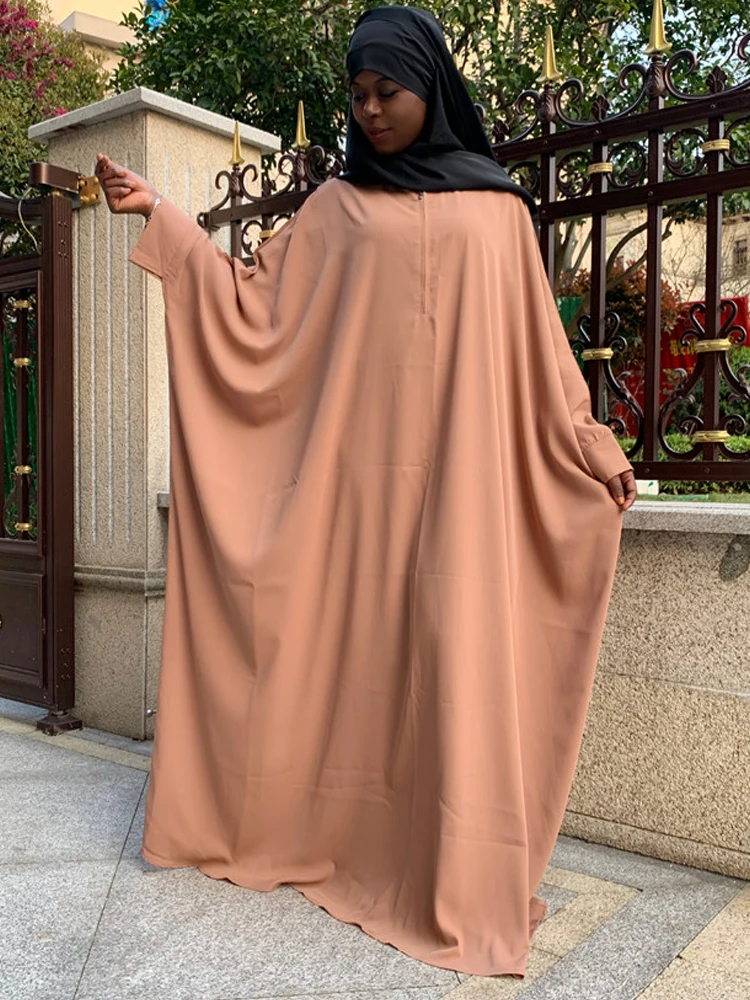 Butterfly Abaya Black Ramadan Gown Muslim Prayer Garment Jilbab for Women Islamic Outfit Dubai Abayas Khimar Long Hijab Dress