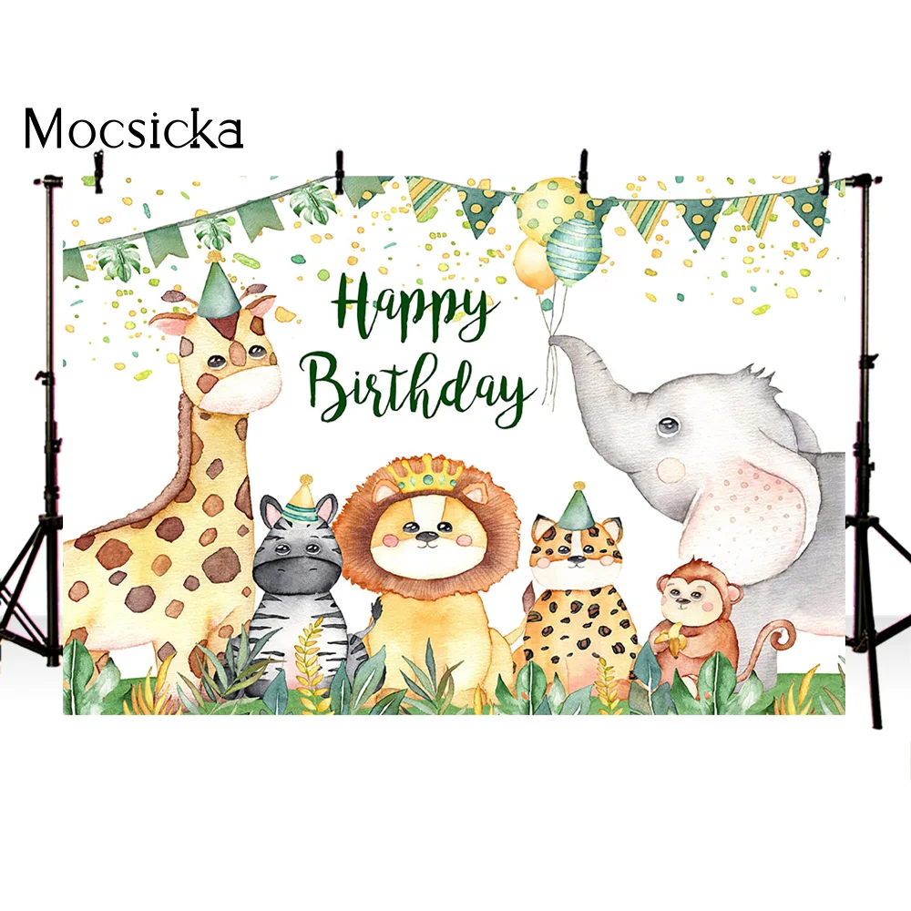 Фон для фотосъемки новорожденных с изображением леса дня рождения украшения