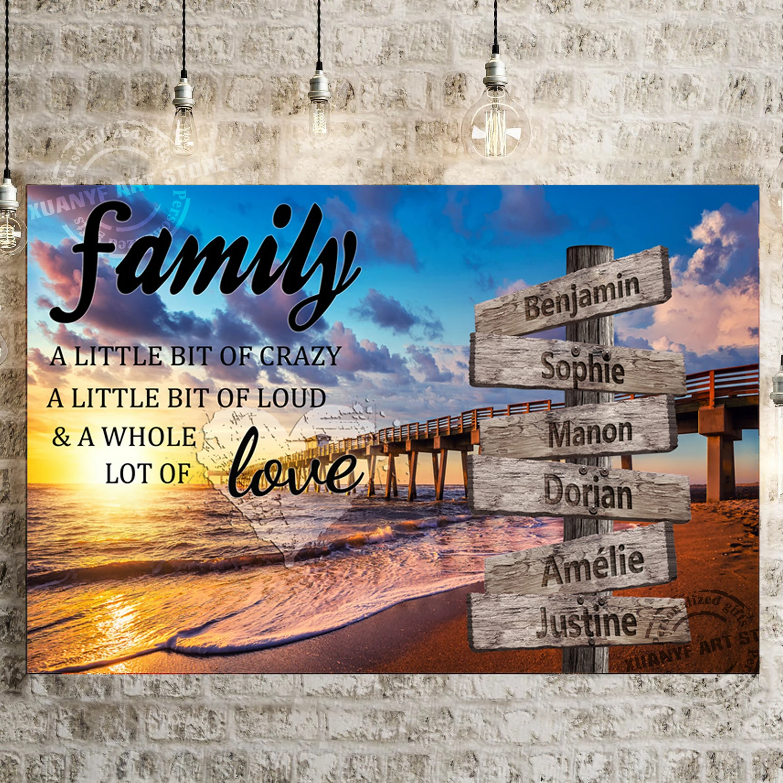 Персонализированный холст с изображением Озерного дома семейное имя красивой