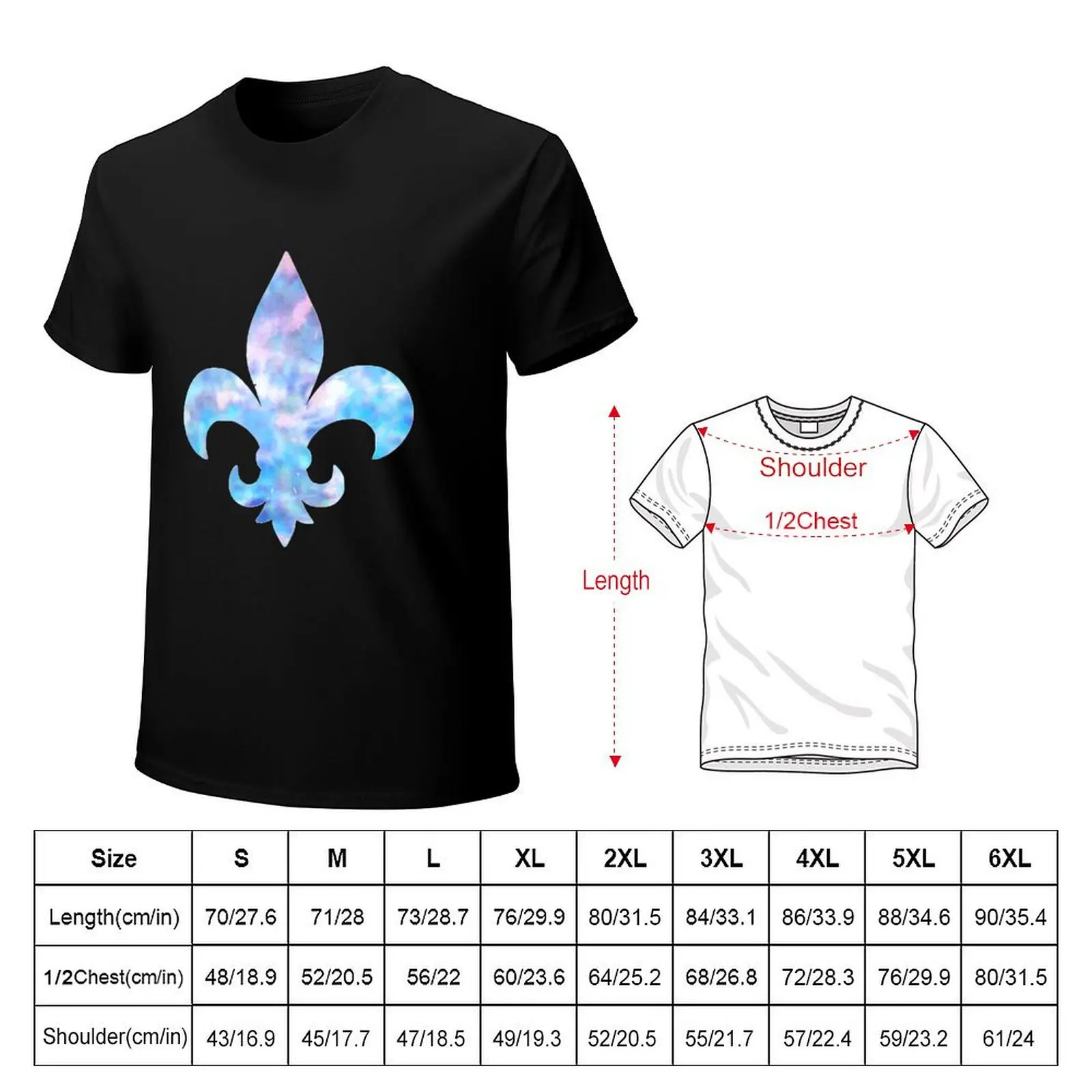 Фото Футболка Fleur de Lis Blue Tie Dye, простая повседневная футболка с короткими рукавами №2