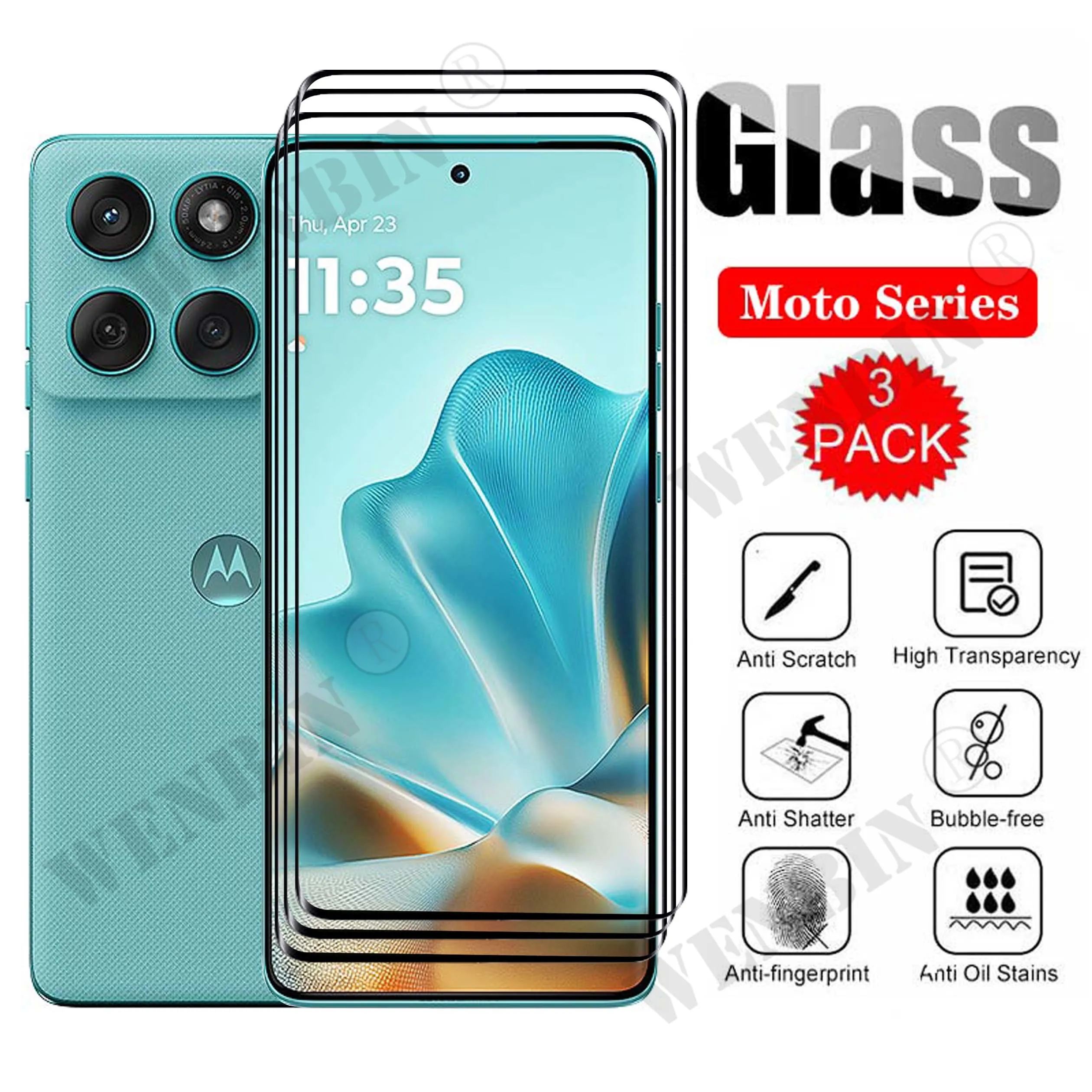 Фото 3 шт. закаленное стекло для Motorola Moto Edge 60 50 Fusion Neo Pro изогнутая защитная пленка с полным покрытием №1