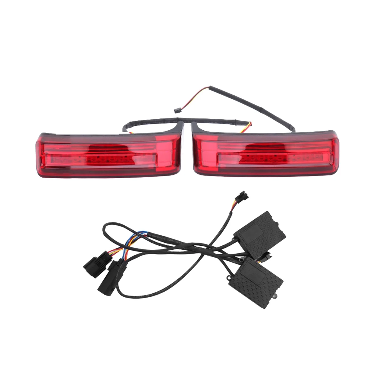 

For Harley Motorcycle Big Glide Conversion Side Box Tail Light Travel Box Side Light 97-22 Years Black Red