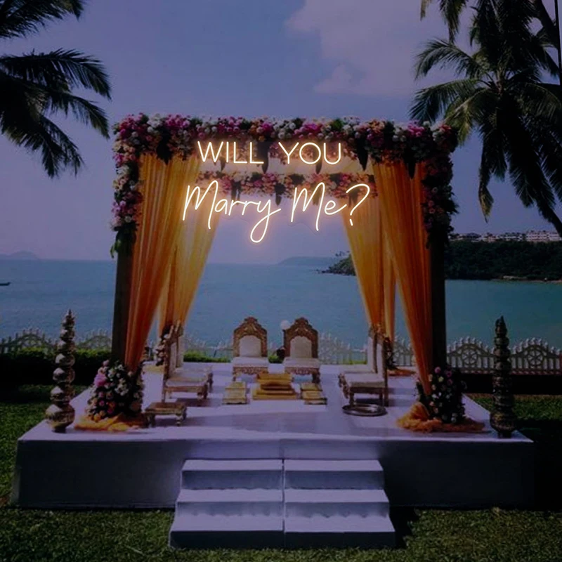 

Will You Marry Me Neon Sign Custom Wedding Backdrop Led Light Signs for Valentines Day Party Wall Decor Home Art Night Lights