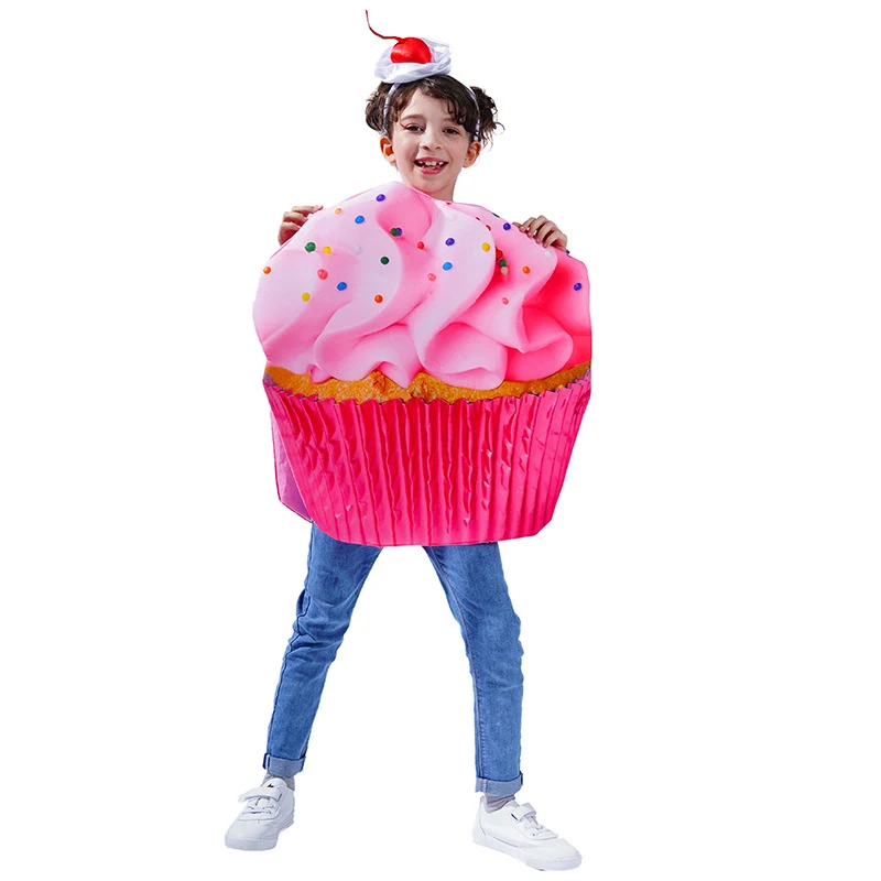 Halloween Costumes For Kids Boys Girls Cream Cupcakes Party Cosplay Costume Child Pink Cake Dress Up Jumpsuit Carnival Outfits