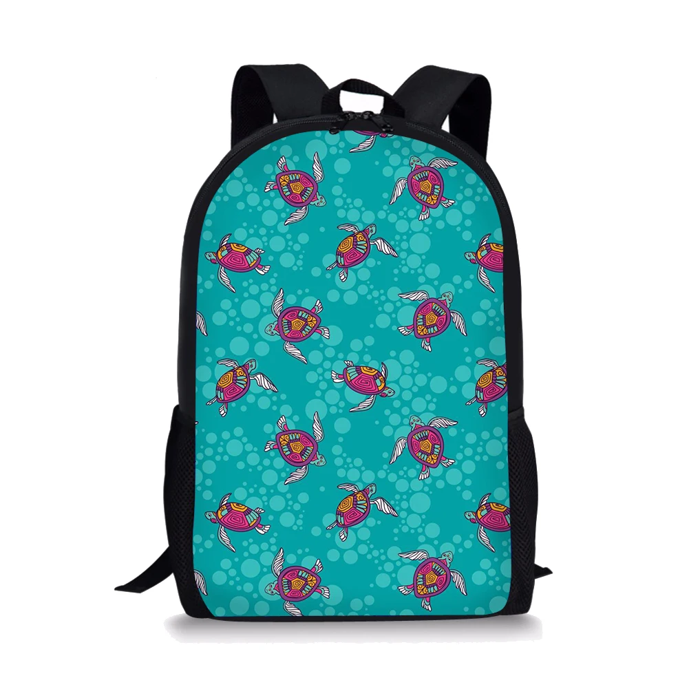Cartoon Sea Turtle Pattern Print School Bags Daily Travel Climbing Durable Backpack Trendy Birthday Gift for Kids Knapsack