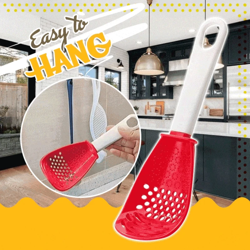 

Kitchen Multifunctional Kitchen Cooking Spoon Stir-fry Shovel Hanging Hole Potato Strainer Colander Grinding Ginger Press Tools