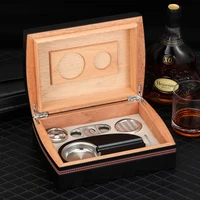 galiner humidor cigar cutter ashtray set portable travel case cigar humidor box with hygrometer humidifier accessories tool