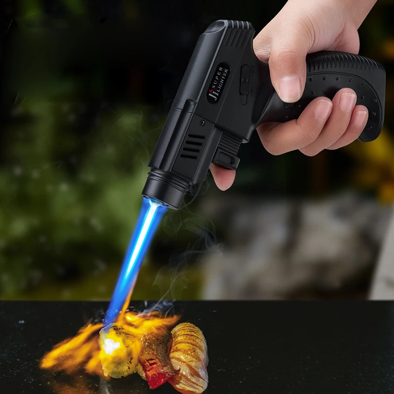 

Large-capacity Reversible Lock-fire Welding Gun Flamethrower Gun Windproof Kitchen Camping BBQ Lighter Butane Gas Lighters