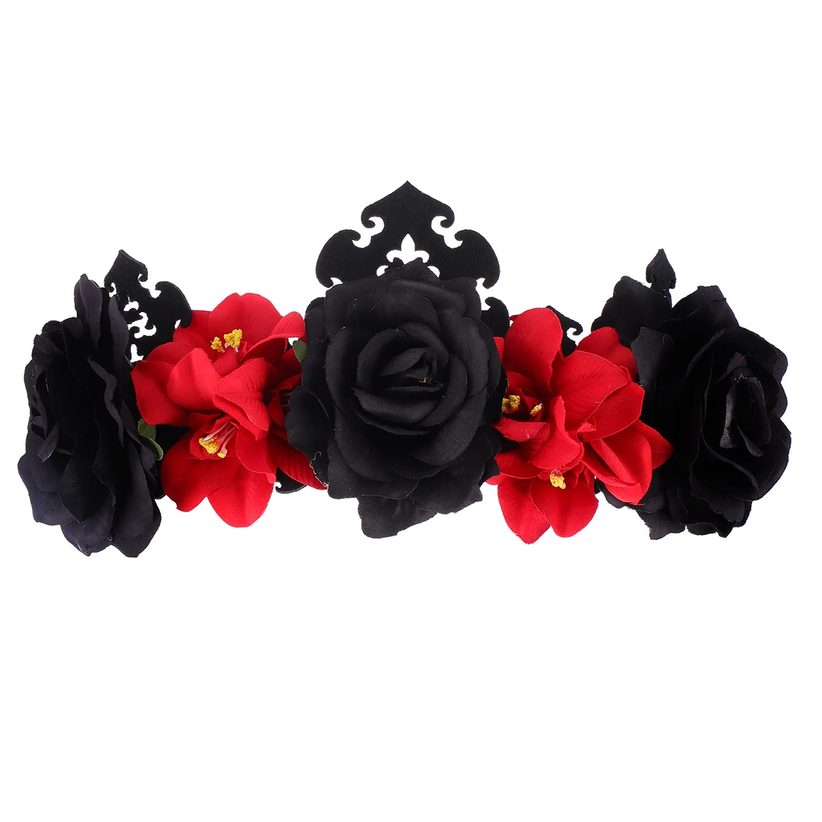 Halloween Wreath Floral Flower Headband Headdress Costumes Photo Women Rose Headpiece Fabric Miss