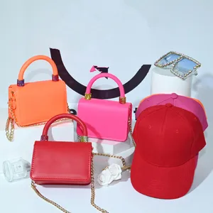 Girls Purses Crossbody Bags And Hat Set Diamond Colorful Diamond Trend Hand Bag Women's Branded Trending Shoulder Handbags