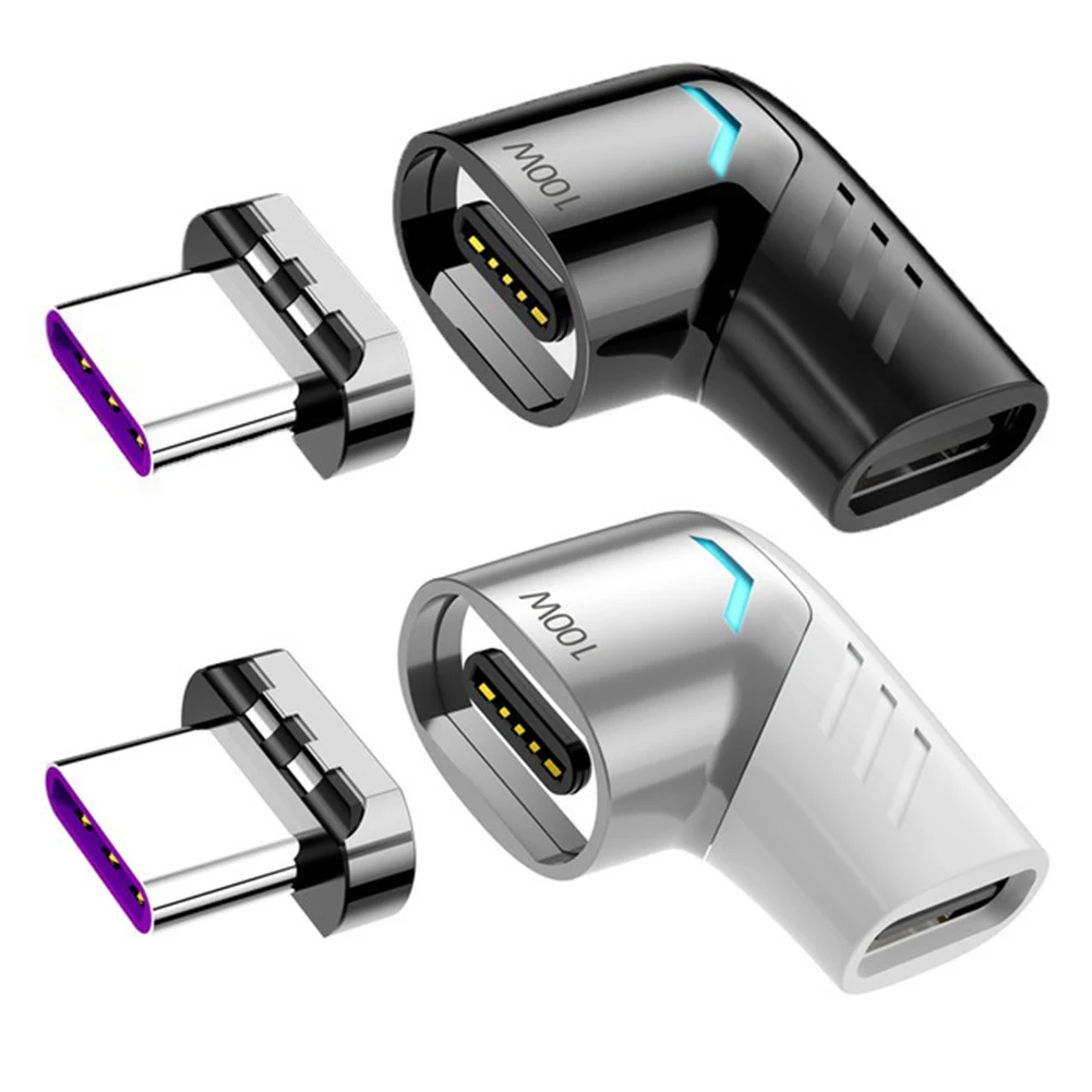

Прямоугольный разъем 480 Мбит/с PD 100 Вт USB C гнездо на Type-C Магнитный адаптер Быстрая зарядка Магнитный преобразователь данных для Mac iPhone