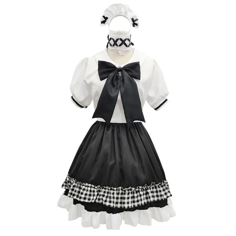 

Mandylandy Japanese Cute Style Lolita Maid Costume Dress Sexy Women's Cosplay Costume Maid Uniform Dress Suit Maid Outfit
