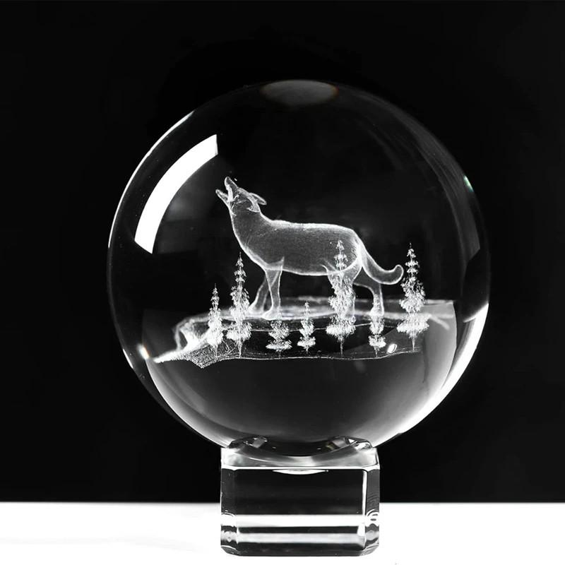 3D лазерная гравировка Звездный хрусталь декоративная фигурка шара 60 мм