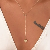 new fashion love pendant womens y necklace exquisite single layer clavicle chain jewelry copper heart link necklace gift