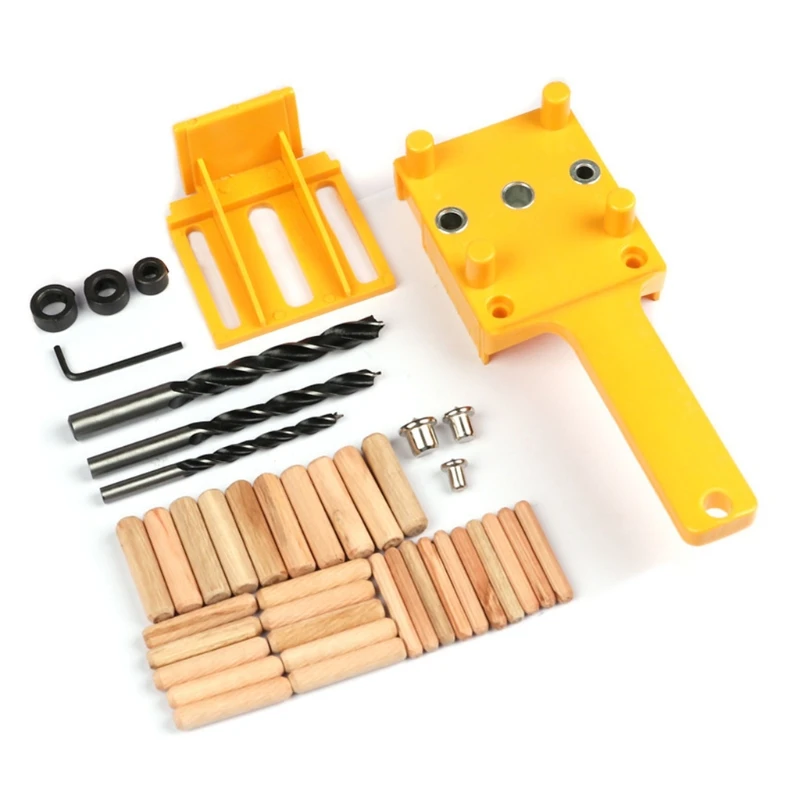 

41 Pieces/set Handheld Punch Locator Doweling Jig Pocket Hole Jig Drill Hole Puncher for Dowel Joints Woodworking Tool