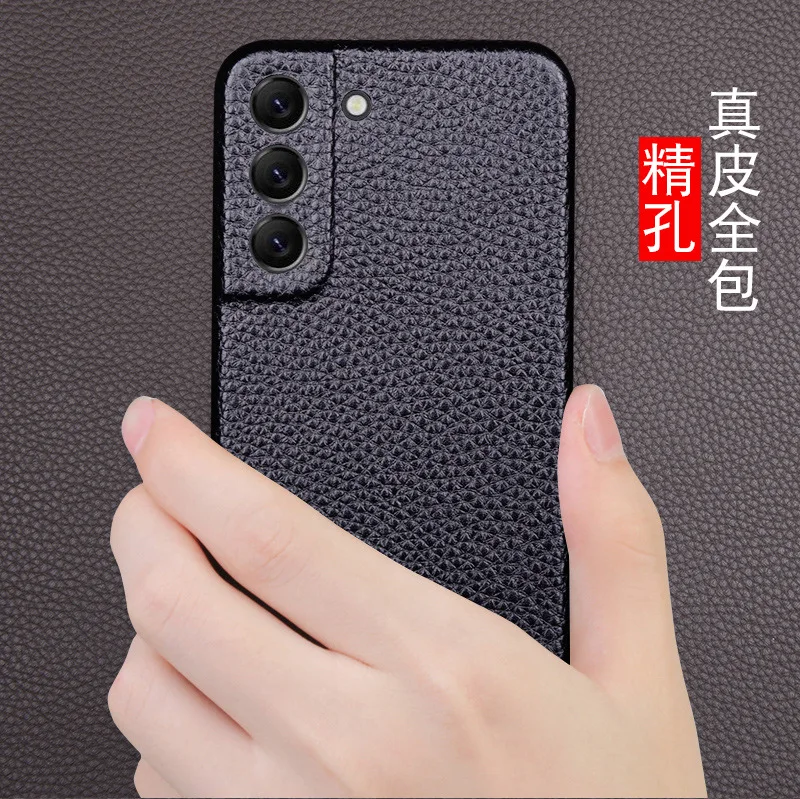 

Hot Sales New Wholesale Retail Full Grain Cow Skin Leather Cover Cases For Samsung Galaxy S22 Plus Ultra Genuine Cowhide Case