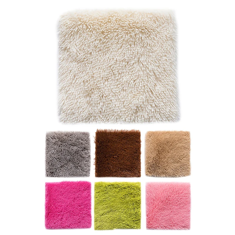

HOT-Interlocking Carpet DIY Carpet Puzzle Mat Long Hair Shaggy Carpet Foam Floor Mat for Kids Room Home Parlor Bedroom