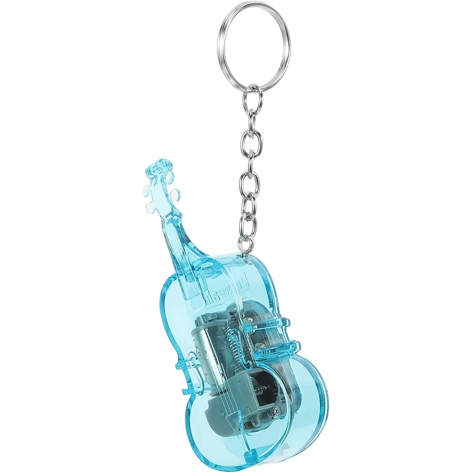 

Violin Keychain Toy Violin Shaped Mechanism Windup Musical Box with Key Chain Decor