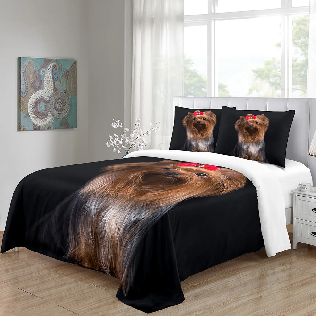 

Щенок! Набор пододеяльников двух размеров, черные дизайнерские мягкие и искусственные наборы из микрофибры с застежкой-молнией, 2 подушки