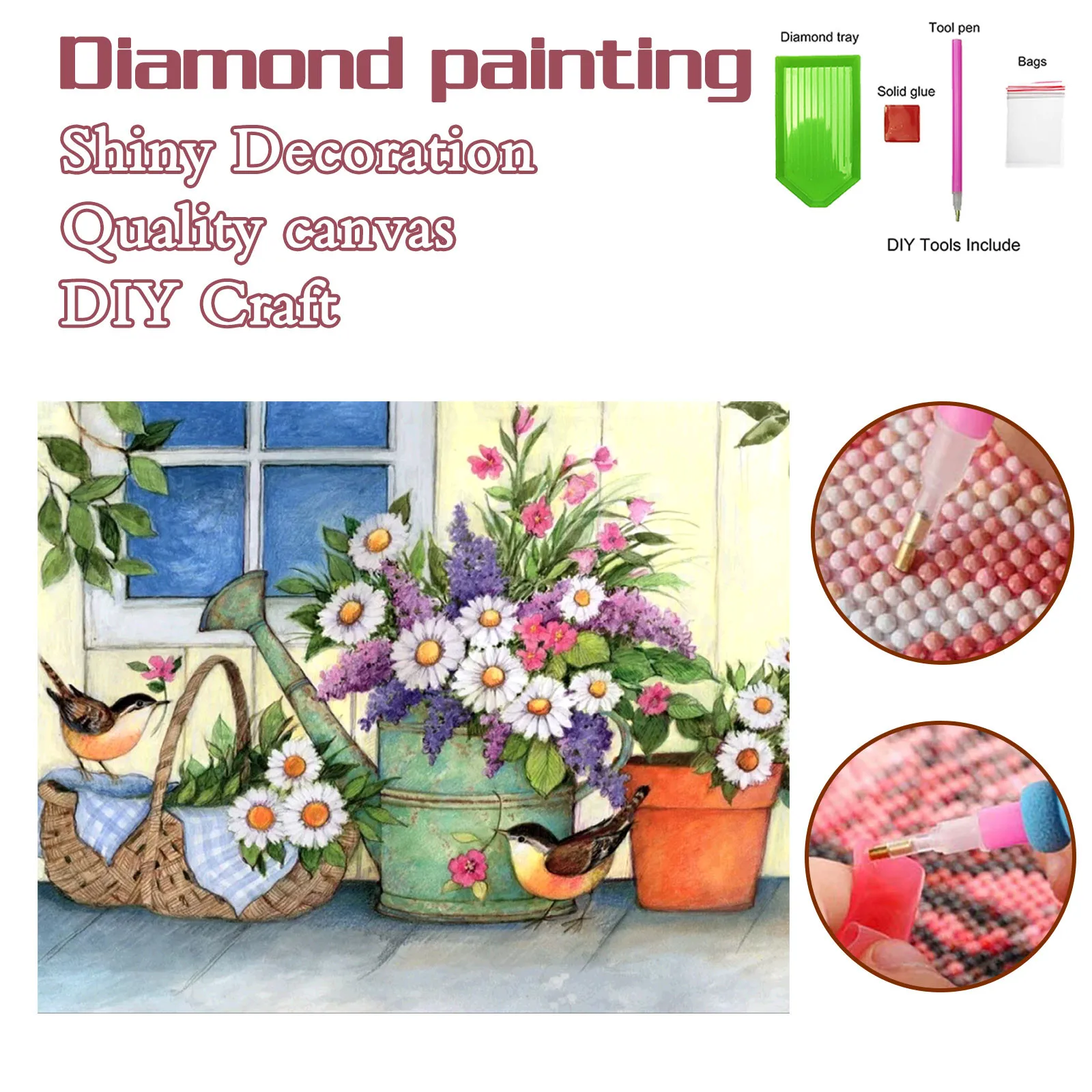 

Diamond Dots for Adults Kits Embroidery Sti Diamond DIY Painting Pasted 5D Bead Painting Kits for Adults Painting Diamond