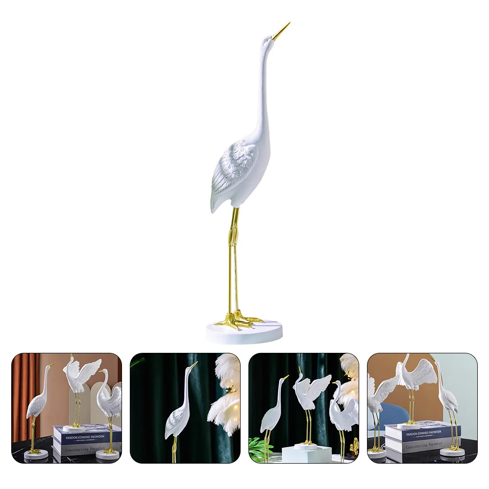 

16 PC Crane Ornament Red-crowned Decor Household Home Resin Office Decorative Workbench