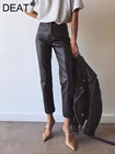 high waist faux leather