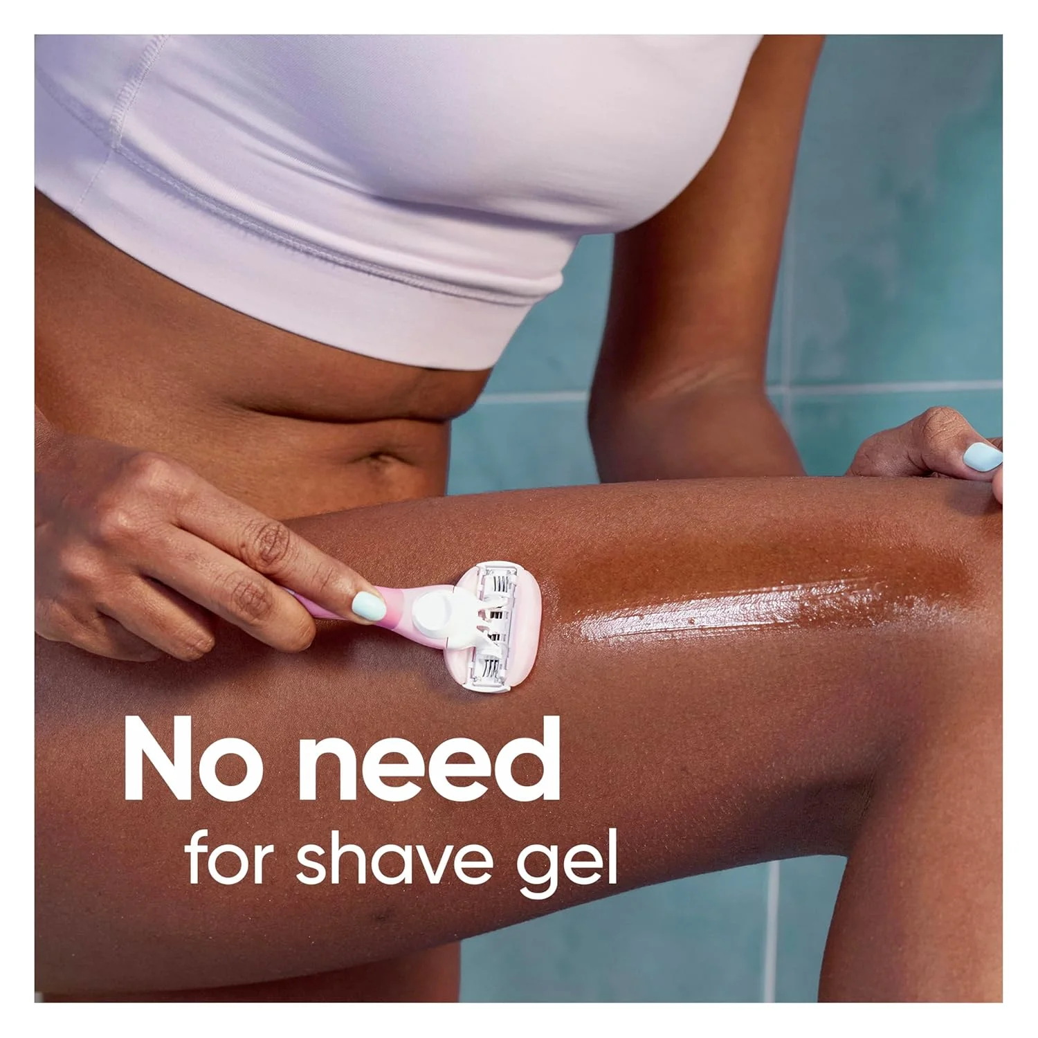 Фото Женская бритва Gillette Venus, 1 многоразовая ручка + 4 сменных лезвия, женская бритва со встроенными гелевыми полосками для бритья. №3