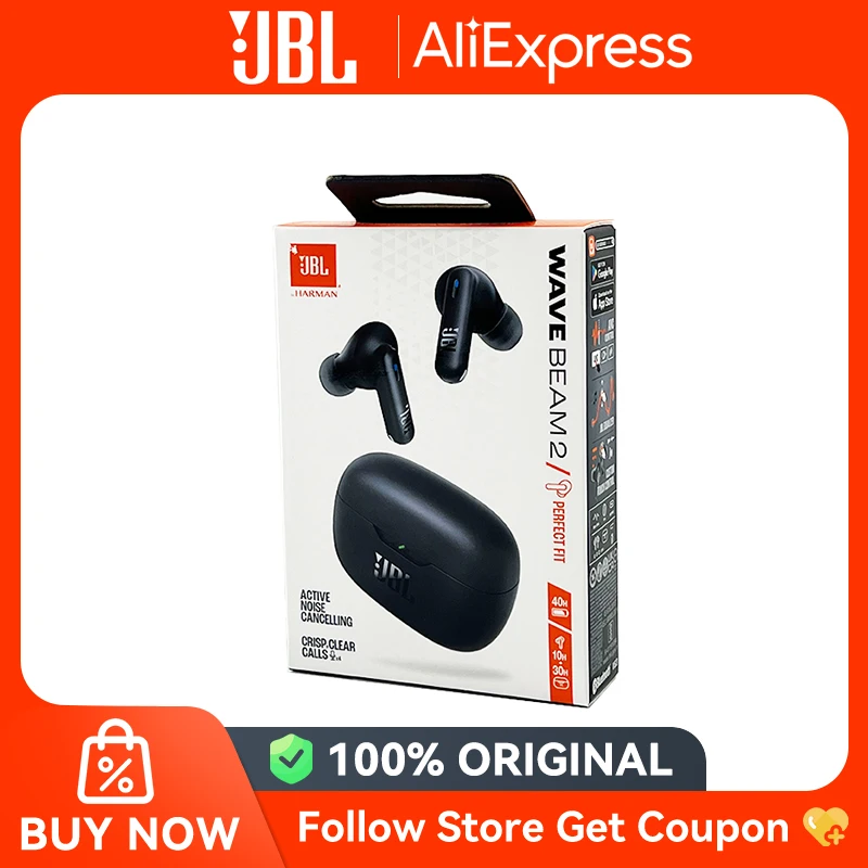 JBL Wave Beam 2 настоящие беспроводные наушники с активным шумоподавлением Bluetooth 5.3