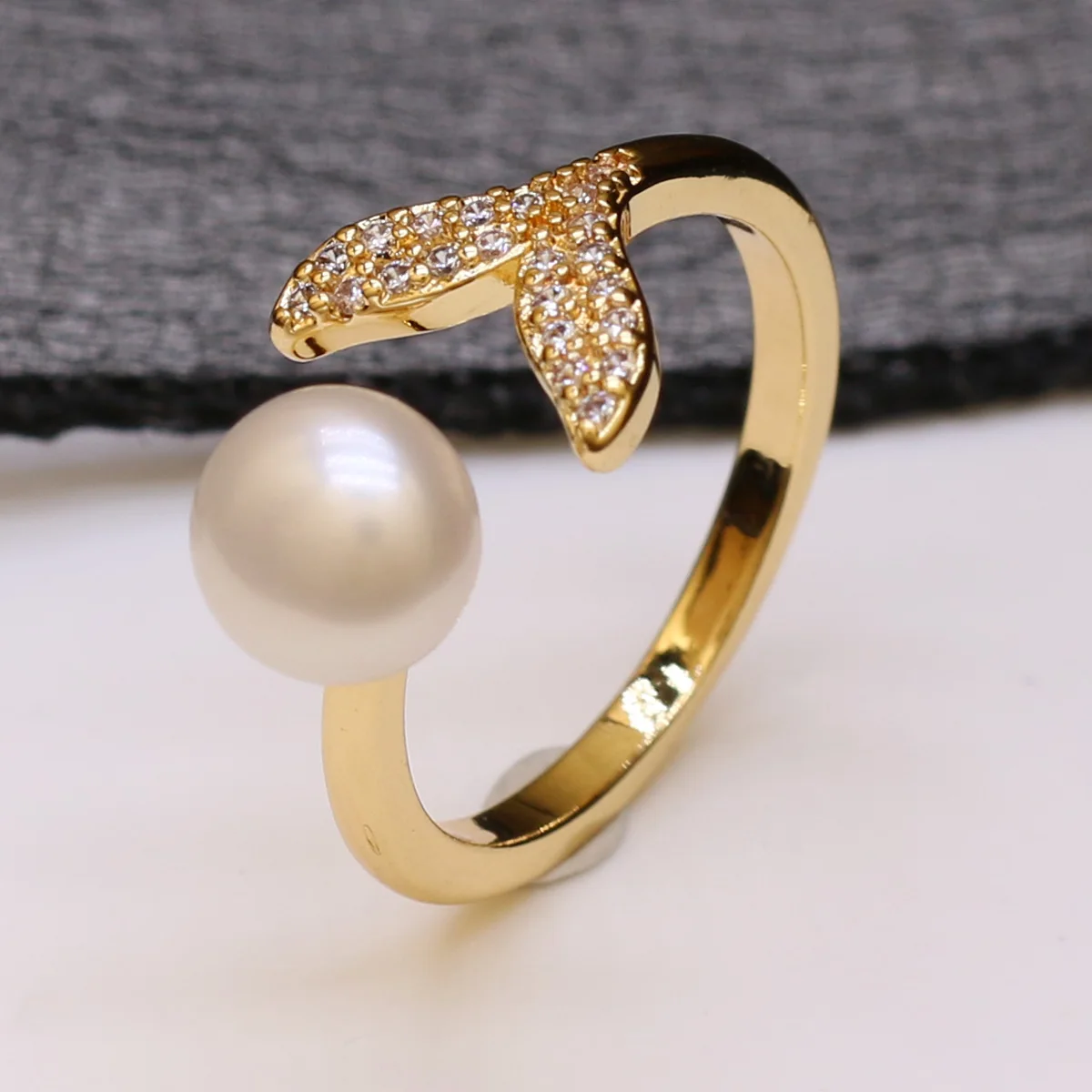 

Natural freshwater pearl Rings Retro Fashion Rings Gold Plated Adjustable Ring for women Fine Jewelry Memorial Day wedding gifts
