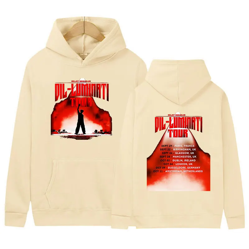 Толстовка Diljit Dosanjh Dil-Luminati Tour 2024 Мужская Модный пуловер в стиле хип-хоп винтажная