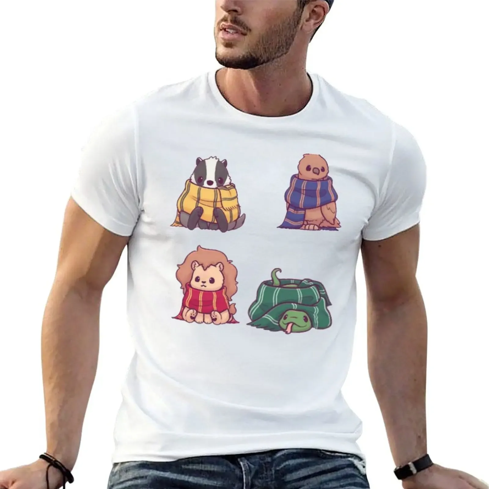 4 magical pillars T-Shirt blanks animal prinfor boys vintage anime shirt shirts graphic tees Short sleeve tee men