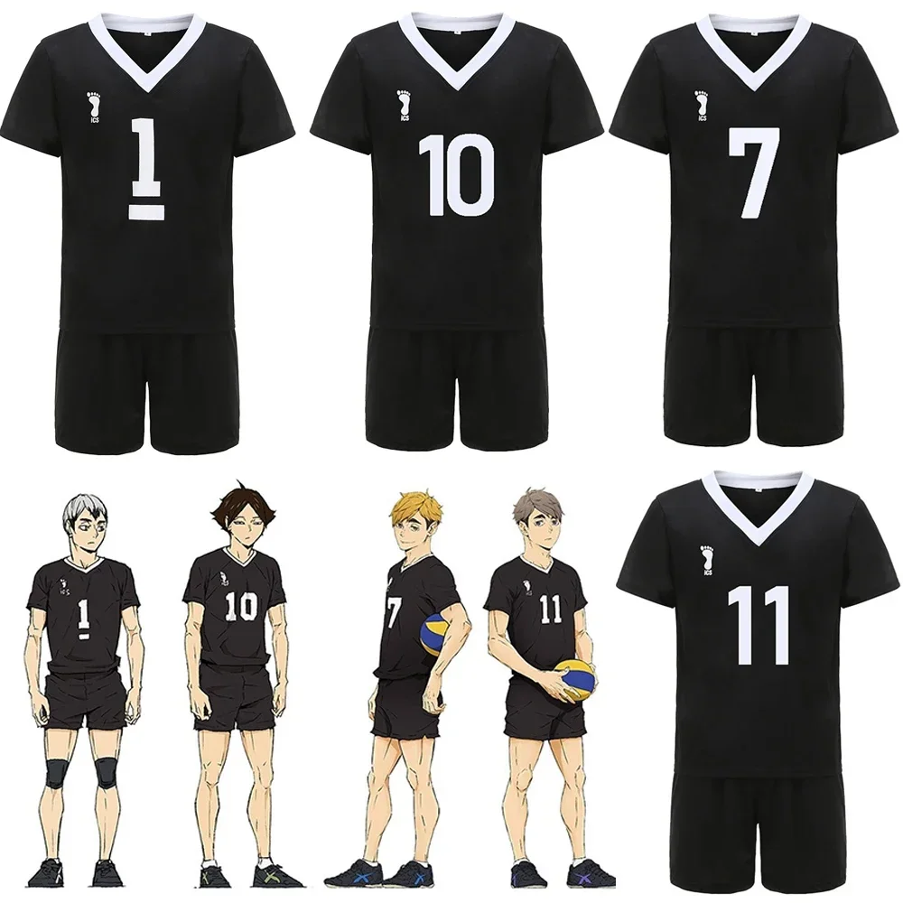 Фото Miya Atsumu косплей аниме Haikyuu Miya Osamu косплей костюм парик Джерси Rintaro Suna спортивная одежда школьная волейбольная команда униформа №1