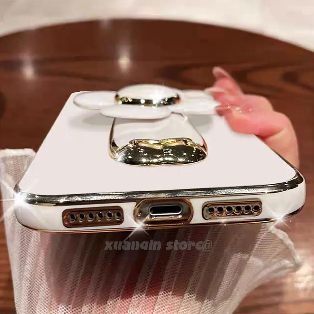 Вращающийся держатель цветов для Infinix Hot 11 Hot11 2021 X662 X662B мягкая задняя крышка