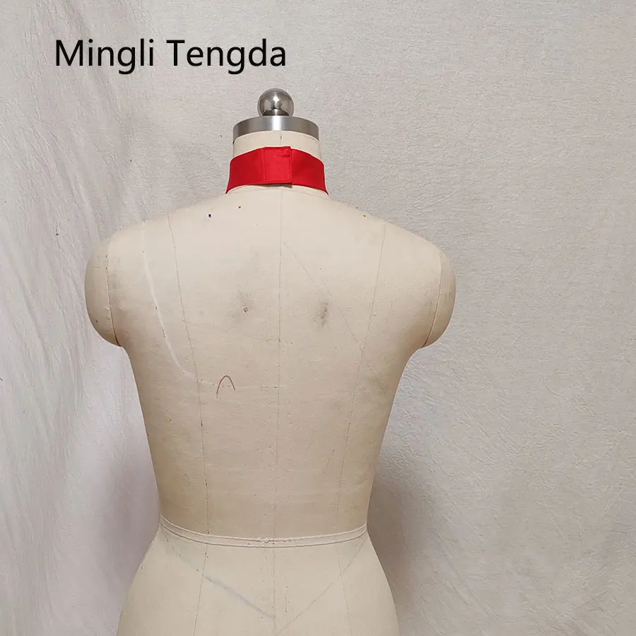 Фото Mingli Tengda пятно отдельный красный галстук-бабочка свадебные узлы съемные ремни-глушители с булавками аксессуары пояс невесты шарф на липучке №3