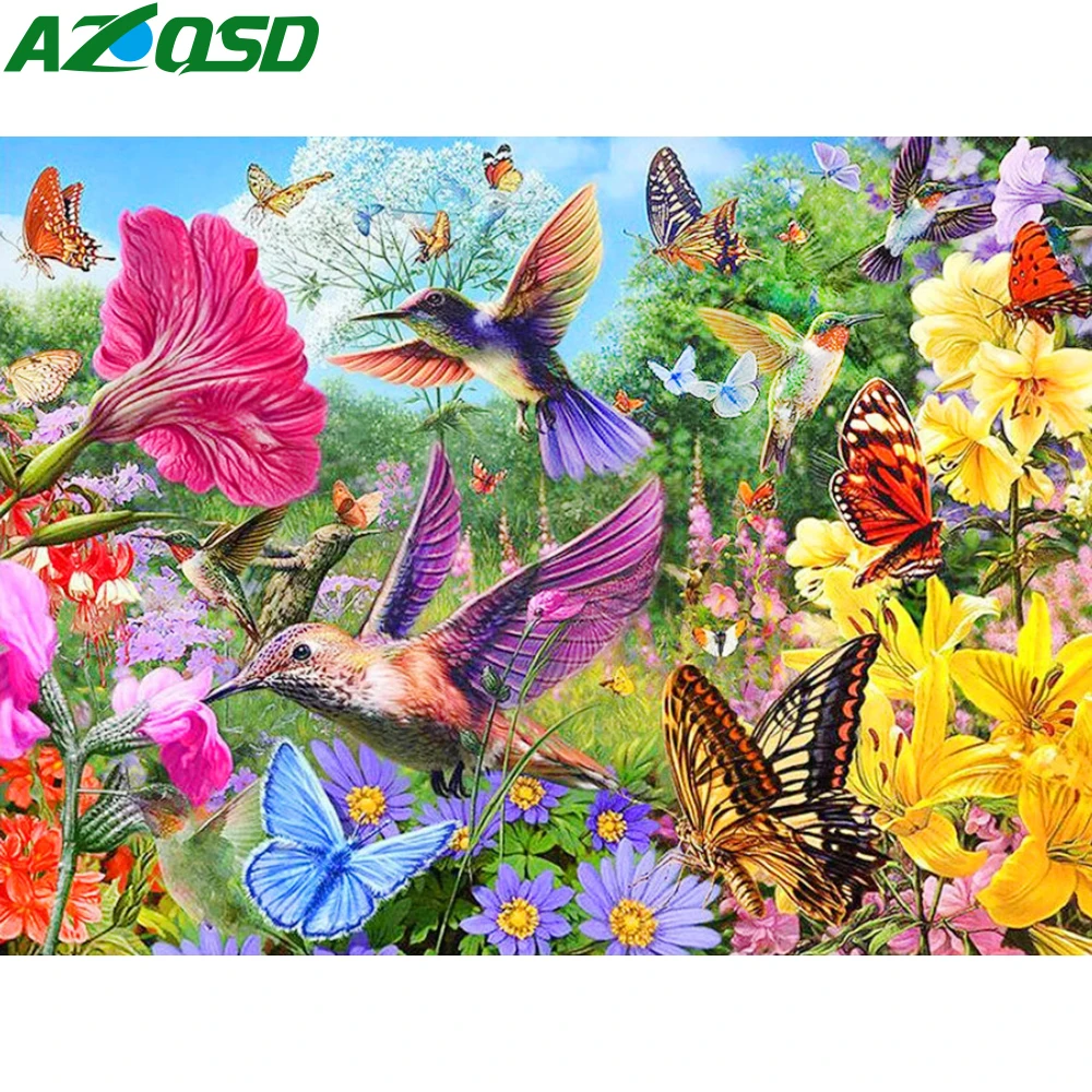 

AZQSD Diamond Paintings Butterfly Flower Cross Stitch Embroidery Animal Mosaic Handmade Wall Decor 5d Diy Art Needlework