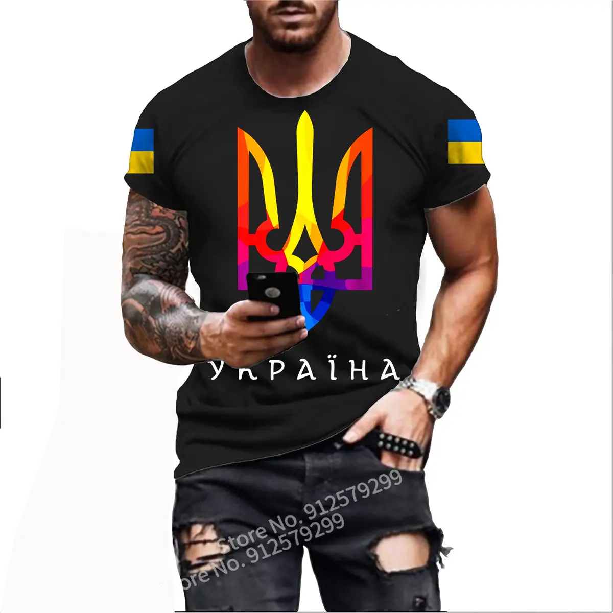 

Ukraine Men Tshirt 3d Printed Summer O -Neck Daily Casual Funny T Shirt
