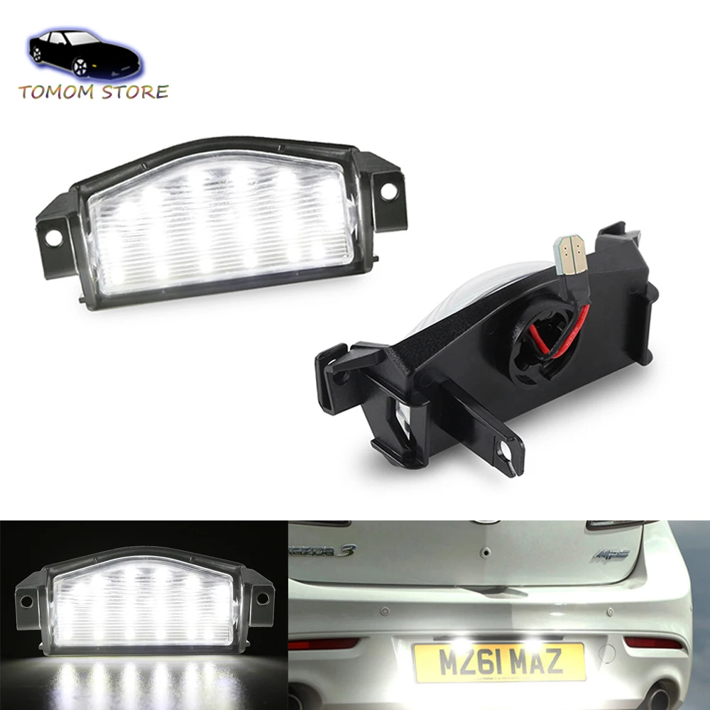 2 шт. без ошибок светодиодный автомобильный Стайлинг задние номерные знаки для Mazda 3 M3 2009-2013 и Mazda 2 M2 2011-2013 белый 6000K