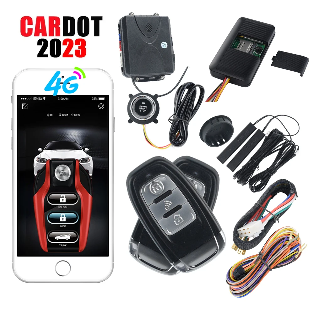 CARDOT Gsm 4g GPS Автомобильная сигнализация с дистанционным управлением комплект