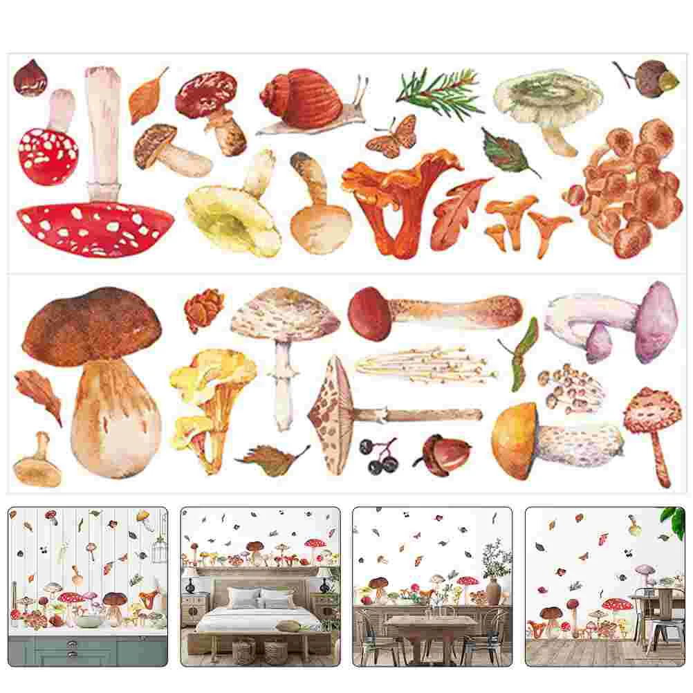 

1 Set of Cute Cartoon Mushroom Wall Stickers Self-adhesive Wall Stickers Mushroom Wall Decals