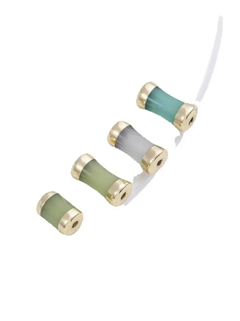 1 шт. 14 К позолоченные стеклянные края маленькая талия бусины-бочонки бамбуковые