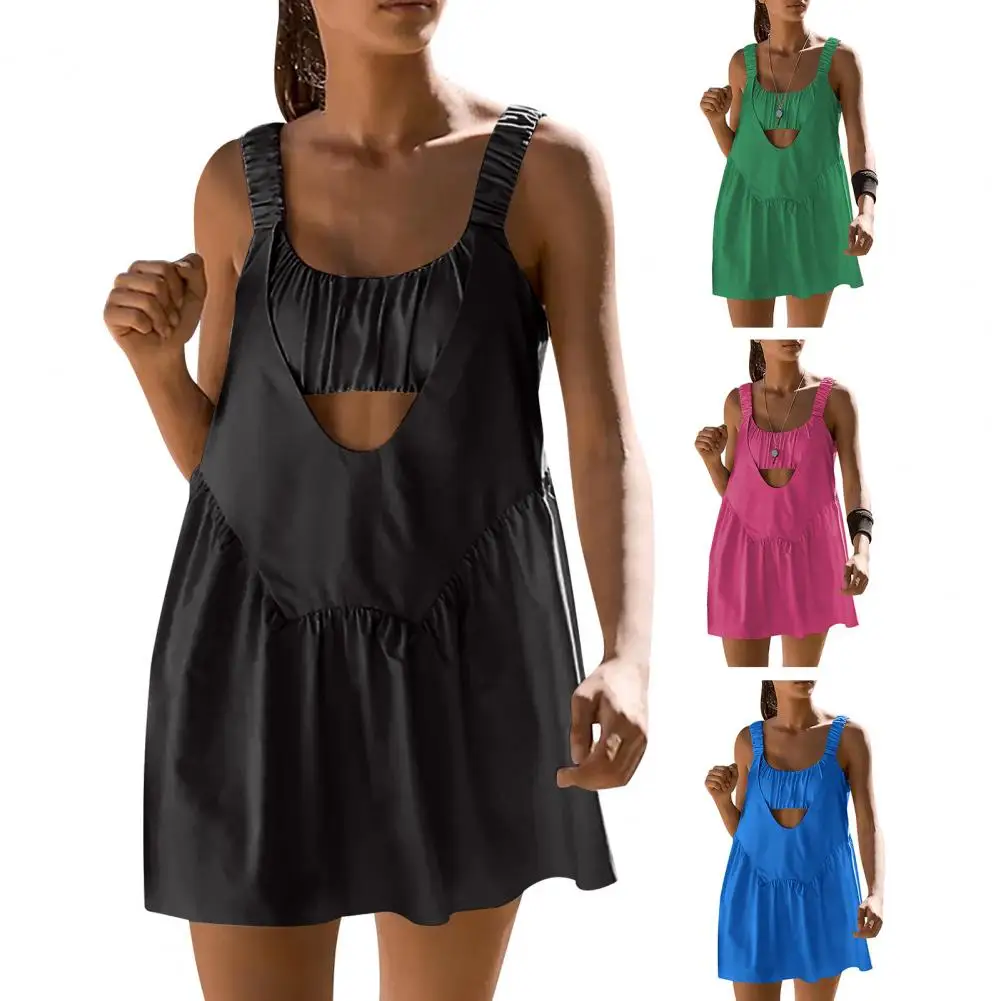 

Holiday Long Dress Woman Loose Splicing Summer Sleeveless Dress Casual Lady Vestidos 2023