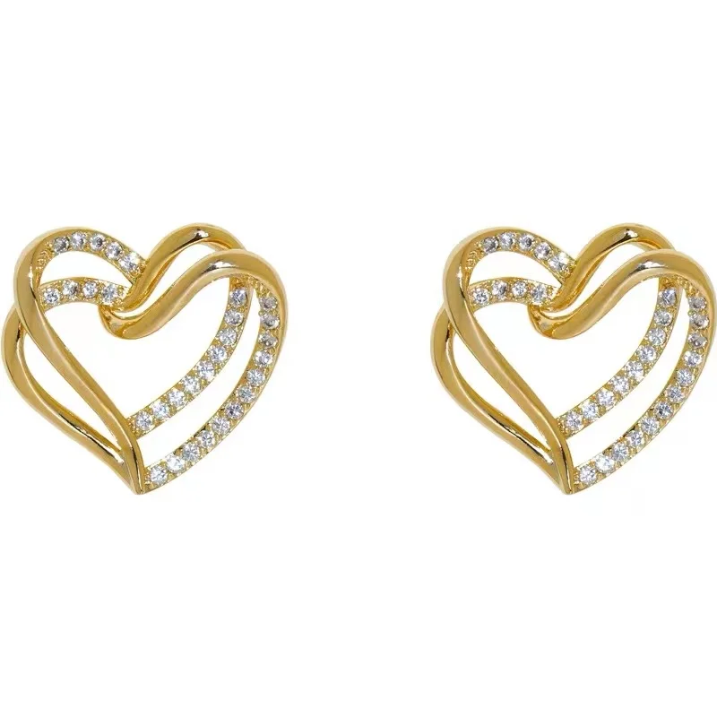 Женские серьги с микро цирконием креативные ламинированные золотого цвета