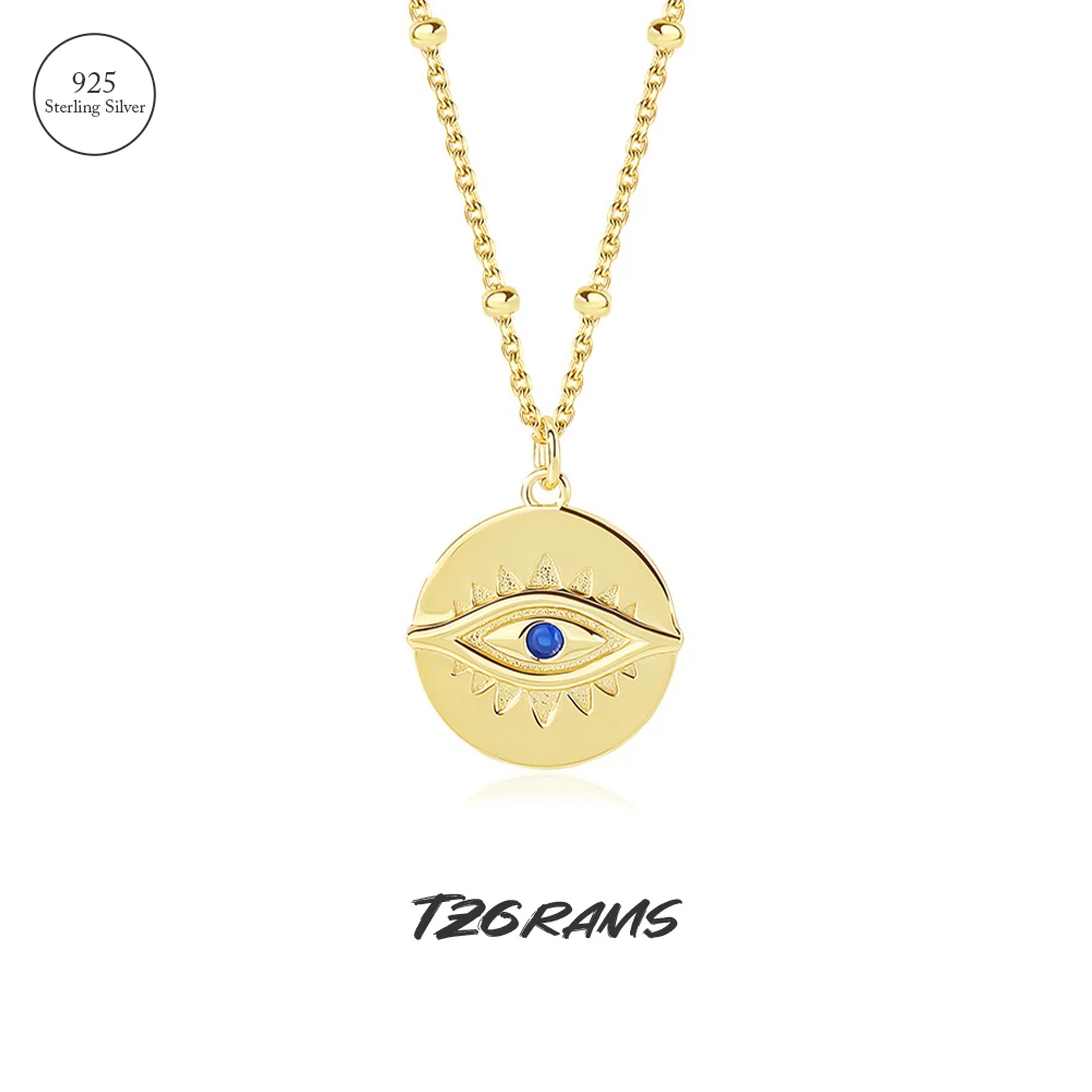 

Простое винтажное ожерелье из настоящего серебра 925 пробы с монетами и искусственным бриллиантом, женские элегантные праздничные украшени...