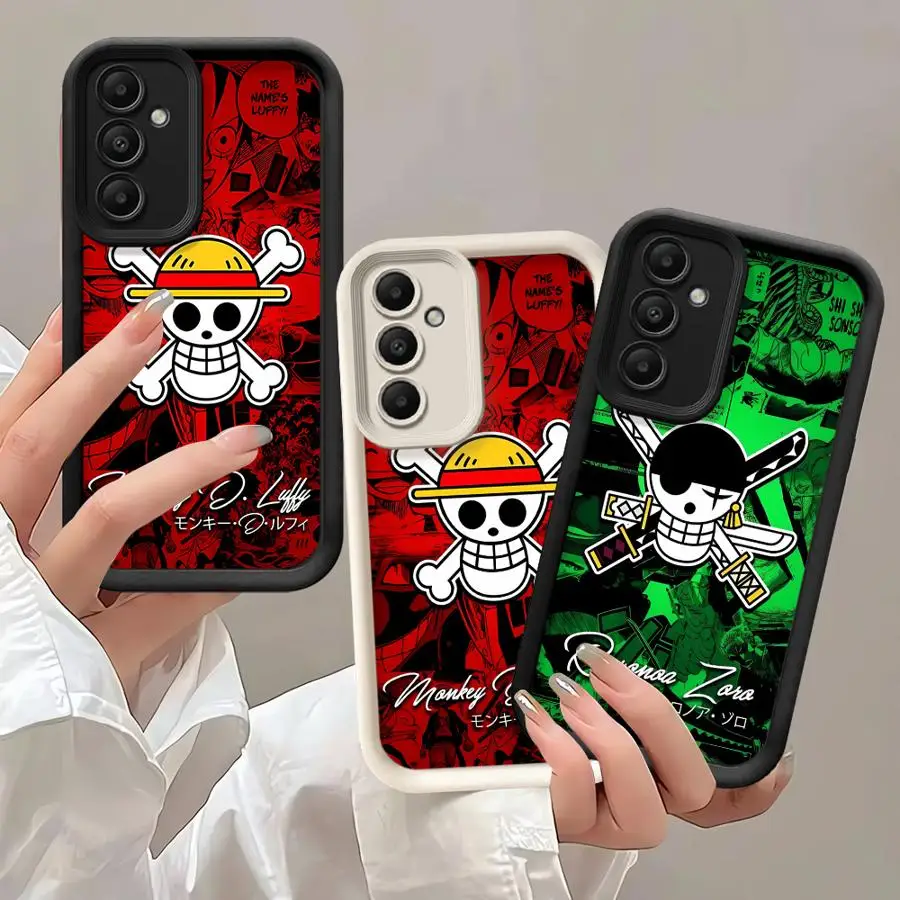Чехол для телефона Samsung Galaxy A54 A24 A53 A16 A52s A22 A52 A73 A51 A13 A35 A34 A55 ShockProof Cover Anime Lufys O-Ons Piees