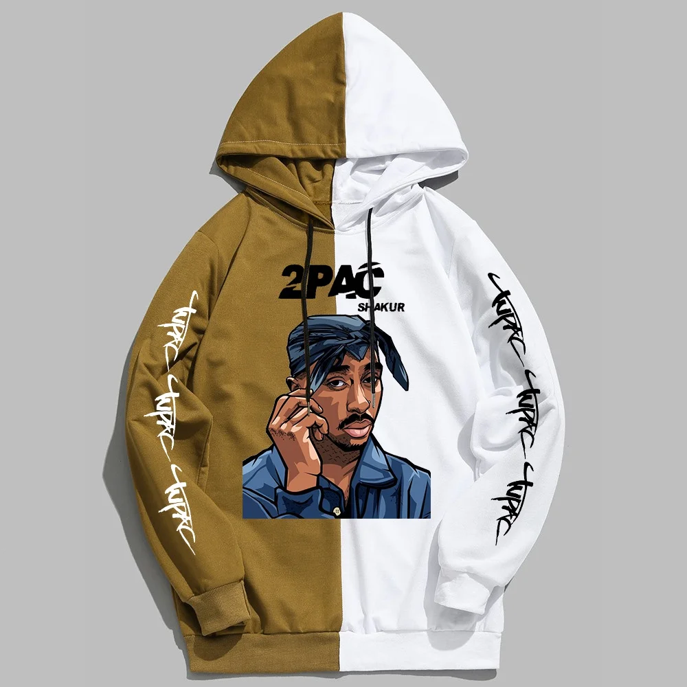 

New Fashion Tupac 2-2Pacs Graphic Printed Hoodies Sweatshirt Unisex Fashion Casual Hip Hop Thin Pullover