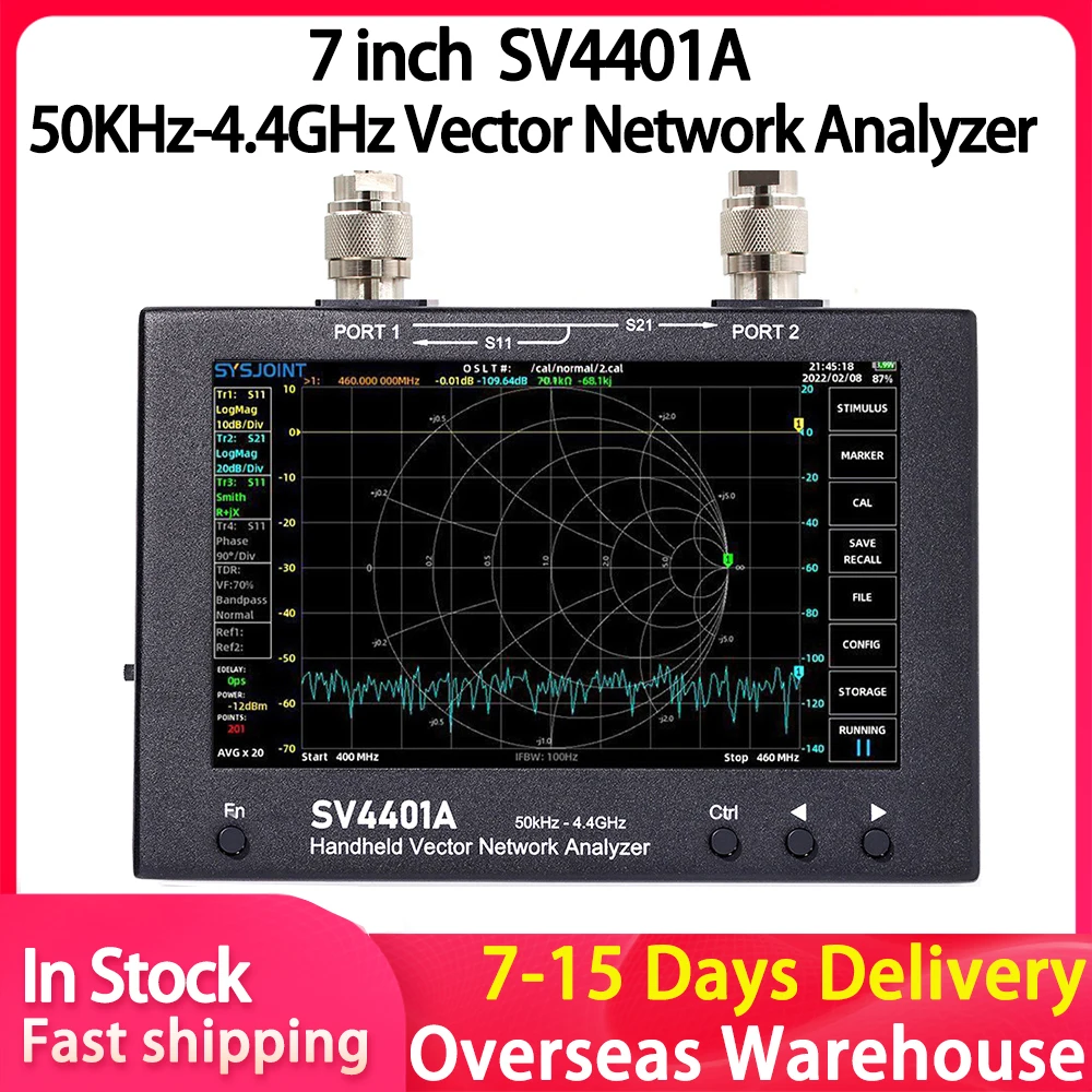 

Векторный анализатор сети SV4401A, анализатор сети HF VHF UHF, 7 дюймов, 50 кГц-4,4 ГГц, динамический анализатор 100 дБ, международная версия